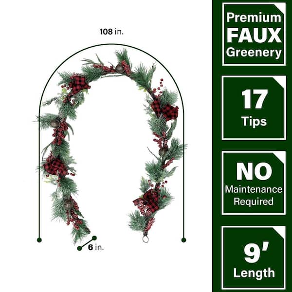 Fraser Hill Farm Holiday Faux Boxwood Christmas Garland, with