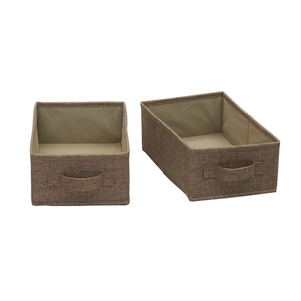 HOUSEHOLD ESSENTIALS Narrow Closet Organizer Drawers 2-Pack, Luxe Breathable Poly Linen