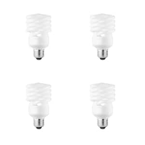 100-Watt Equivalent A21 Spiral Non-Dimmable E26 Medium Base CFL Compact Fluorescent Light Bulb Soft White 2700K (4-Pack)