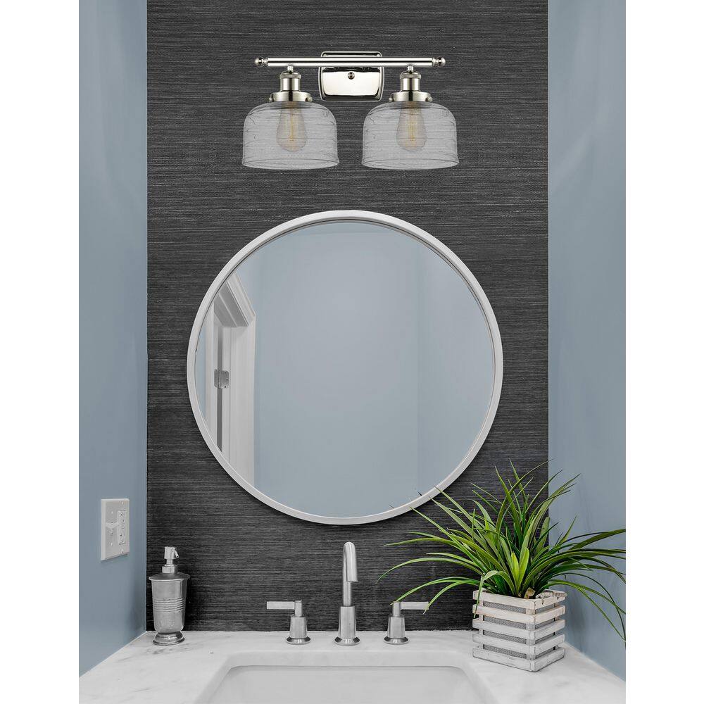 Bell 18 in. 2-Light Polished Nickel Vanity Light with Glass Shade price history on PriceWatchPro