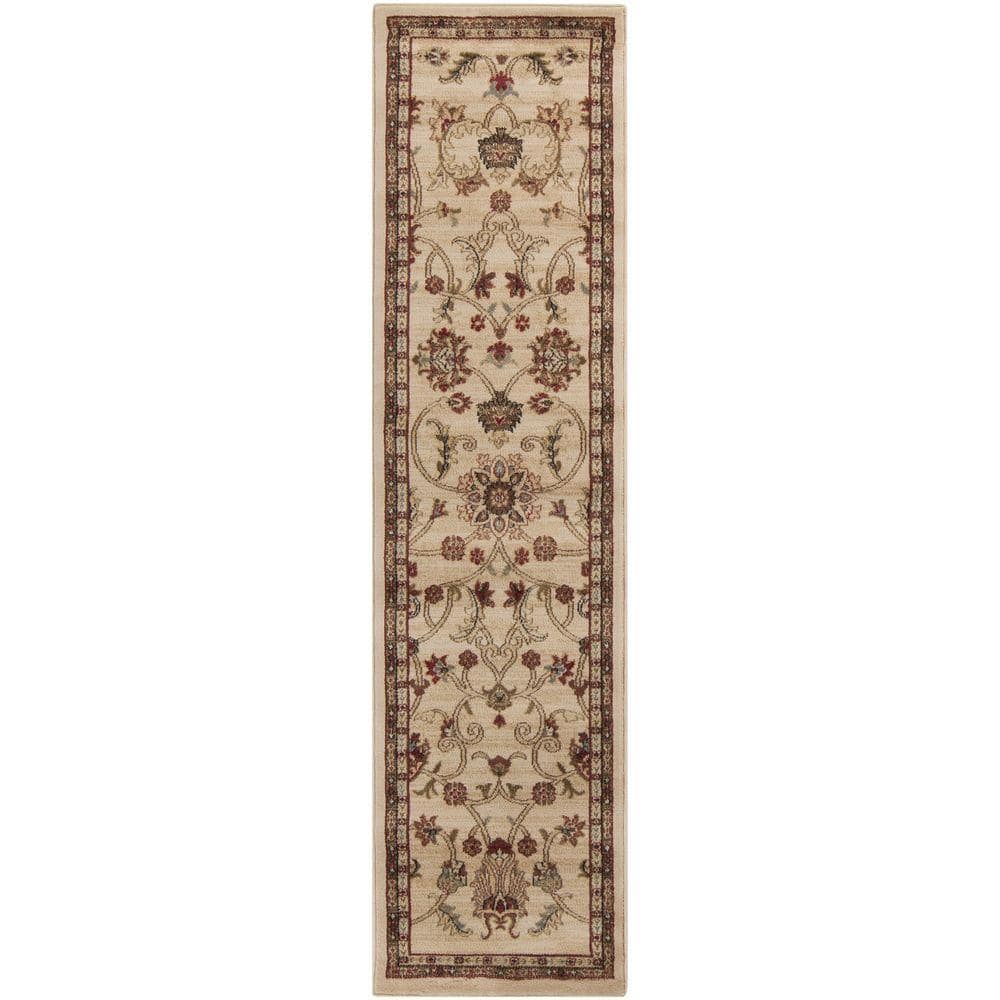 Riley Beige Synthetic Vintage Oriental Runner Rug