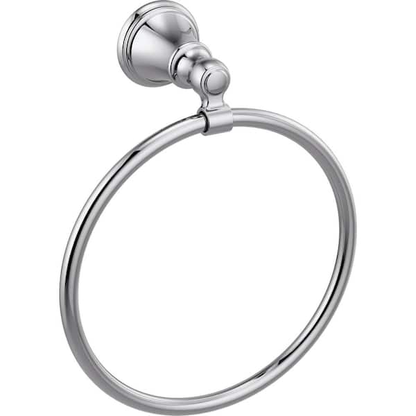 Delta Woodhurst Wall Mount Round Closed Towel Ring Bath Hardware Accessory in Polished Chrome