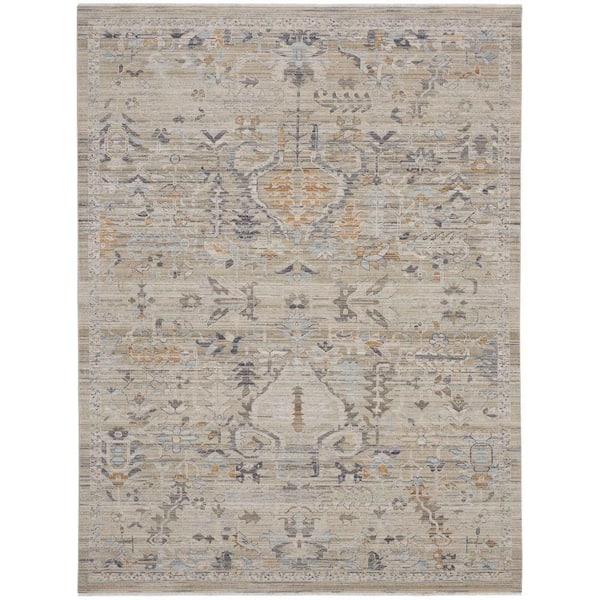 Nourison Nyle Ivory Taupe 9 ft. x 11 ft. Vintage Persian Area Rug