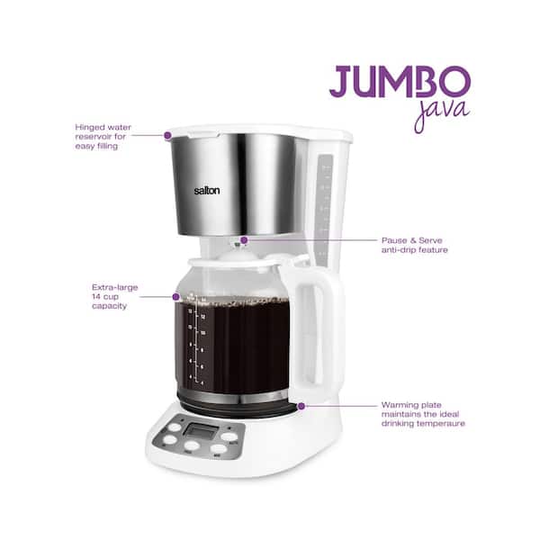 Salton 14-Cup Jumbo Java Coffee Maker ,White