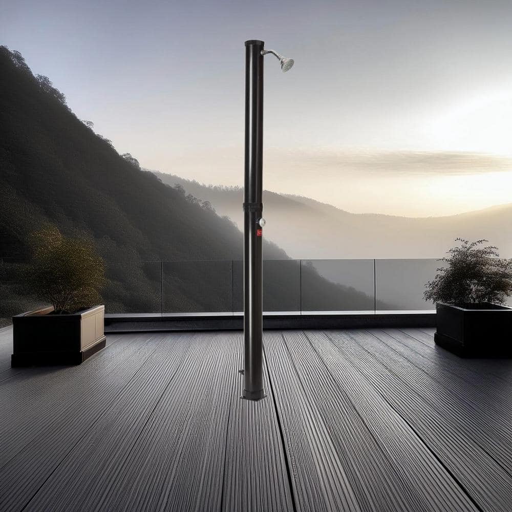 Sunneday Black Plastic Solar Shower with Temperature Control