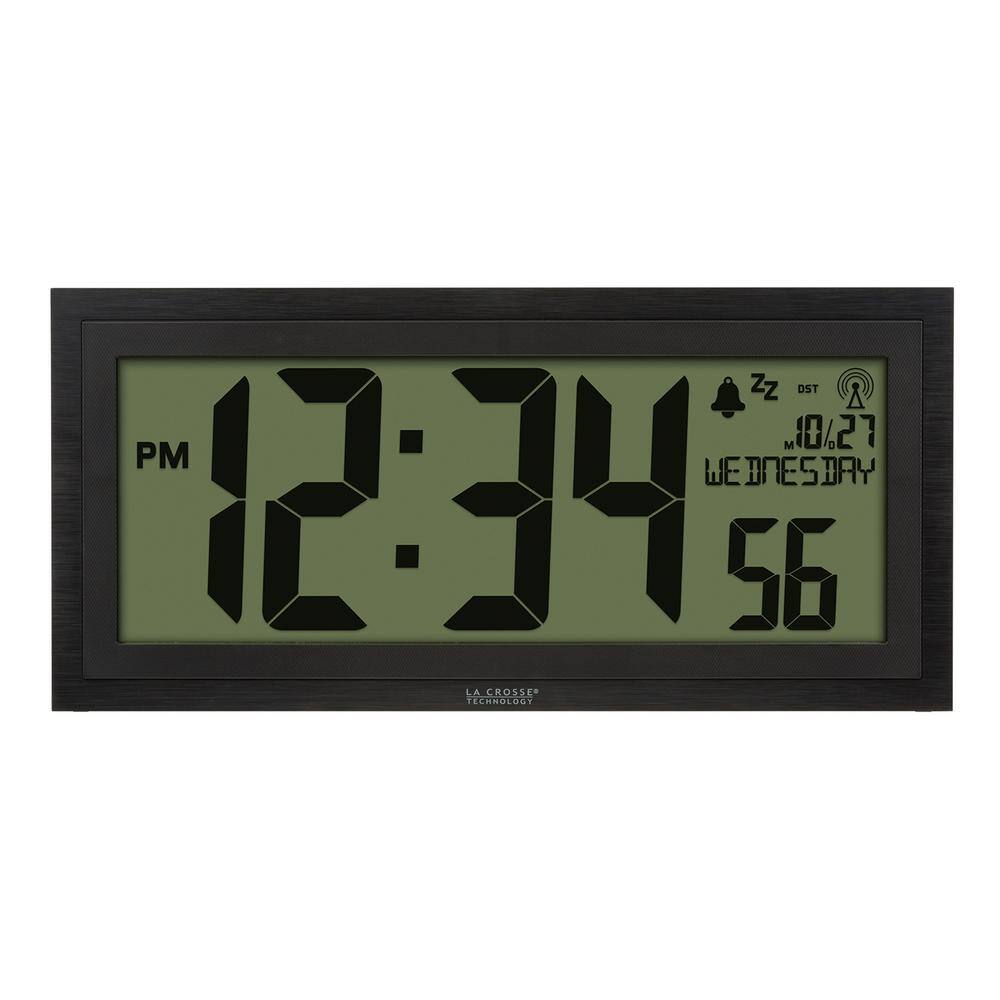 La Crosse Technology 15 in. Extra-Large Textured Atomic Digital Clock ...