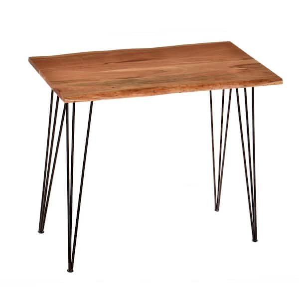 Seti Live Edge Natural Bar Table with Black Legs