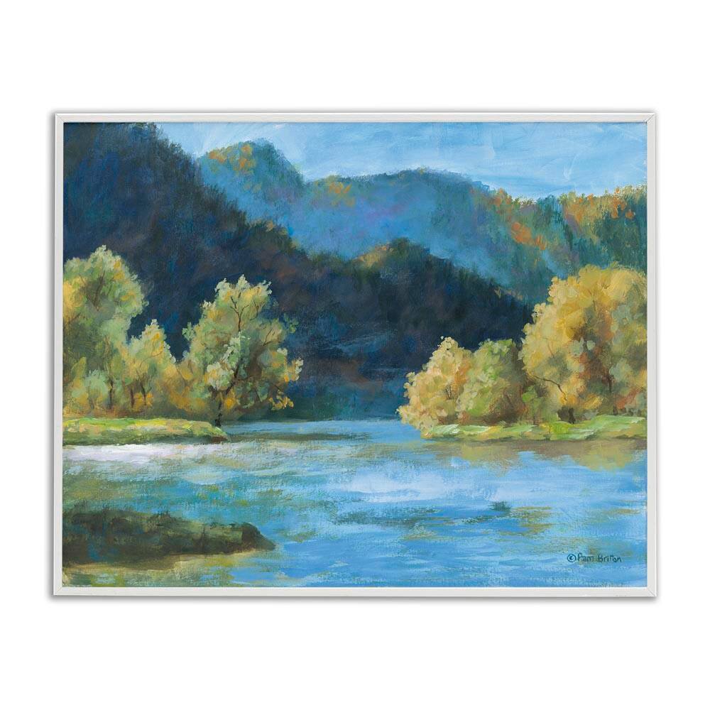 Blue Hued Mountains by Pam Britton White Framed Nature Giclee Art Print 16 in. x 20 in. price history on PriceWatchPro