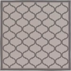 Outdoor Moroccan Gray 6' 0 x 6' 0 Square Rug