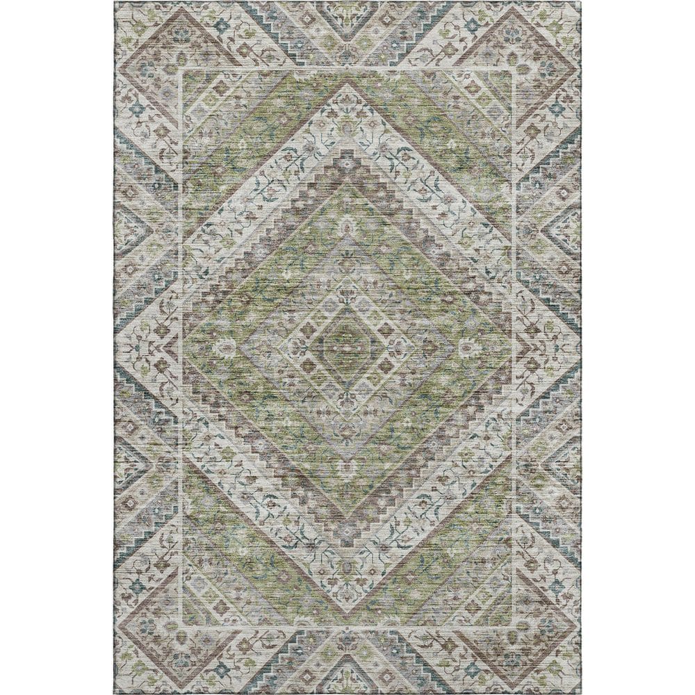 Mayfield Premium Machine Washable Abstract AMF2195 Aloe 10 ft. x 14 ft. Area Rug price history on PriceWatchPro