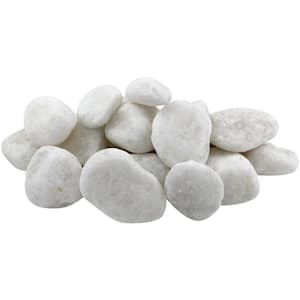 1 in. to 2 in., 20 lb. Medium Snow White Pebbles