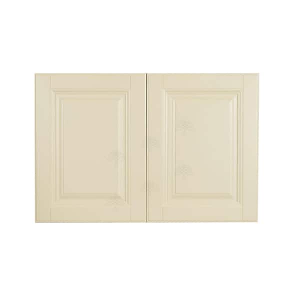 LIFEART CABINETRY Oxford Assembled 33 in. x 21 in. x 12 in. Wall Cabinet with 2 Raised-Panel Doors 1 Shelf in Creamy White