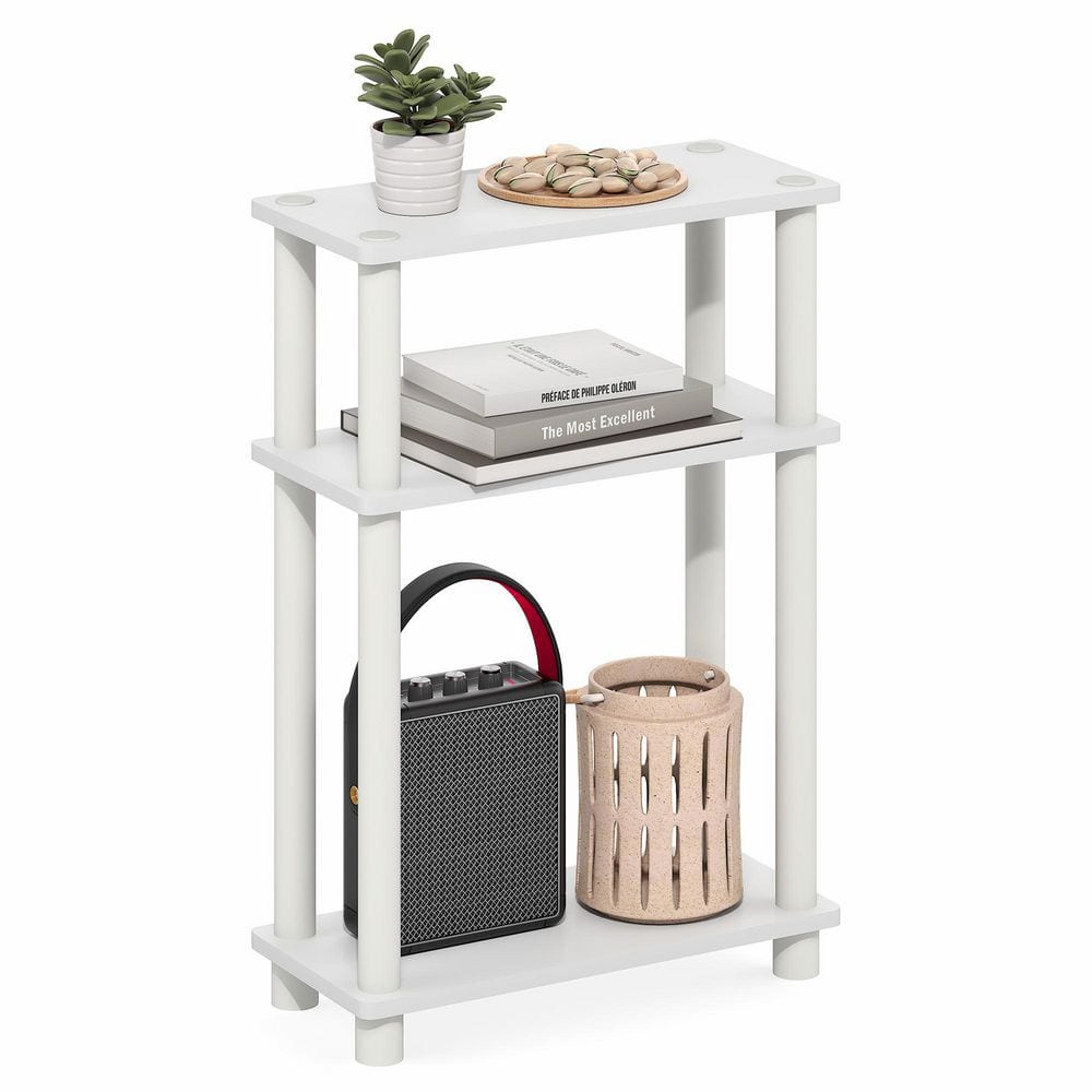 TURN-N-TUBE 15.7 in. White/White Rectangle Wood End Table price history on PriceWatchPro