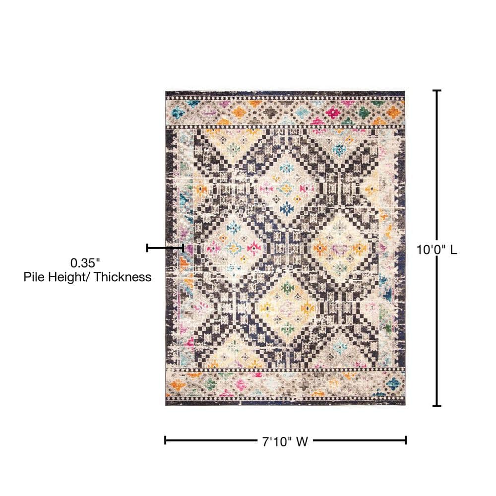 Madison Black and Yellow 8' x 10' Geometric Area Rug