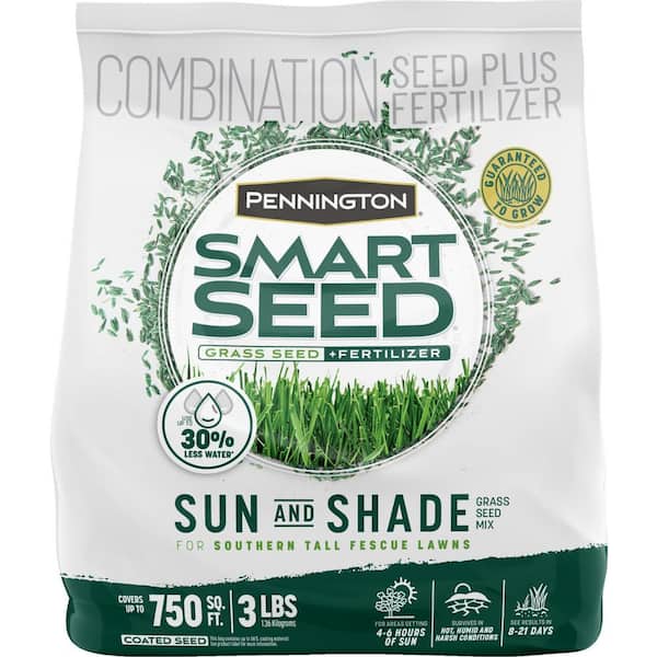 Pennington Smart Seed Sun and Shade South 3 lb. 750 sq. ft. Grass Seed and Lawn Fertilizer