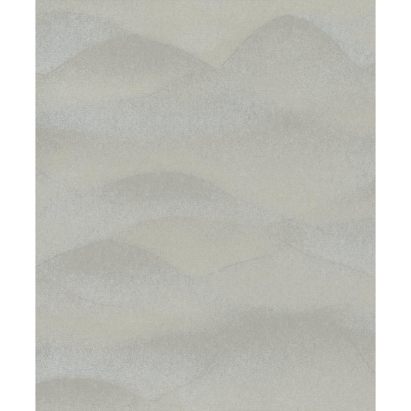 Unbranded Hotel Collection Beige/Grey Rolling Hills Landscape Glitter Finish Non-Pasted Non-Woven Wallpaper Sample