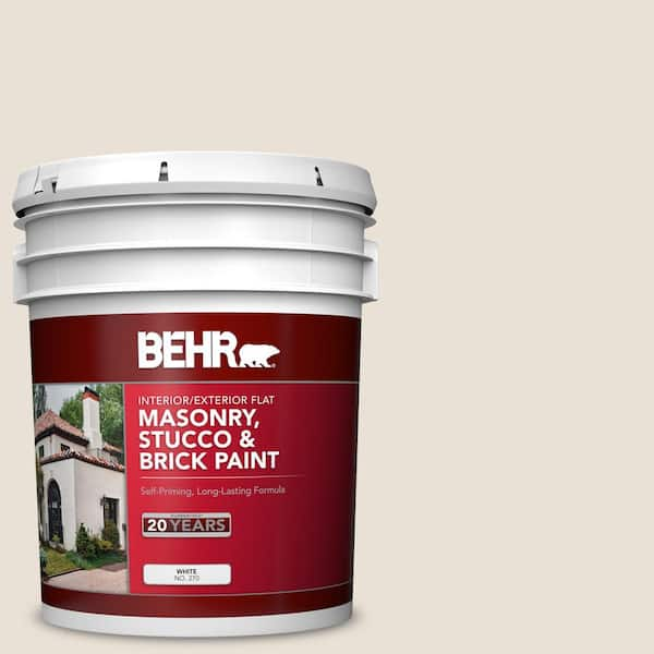 BEHR 5 gal. #73 Off White Flat Interior/Exterior Masonry, Stucco and Brick Paint