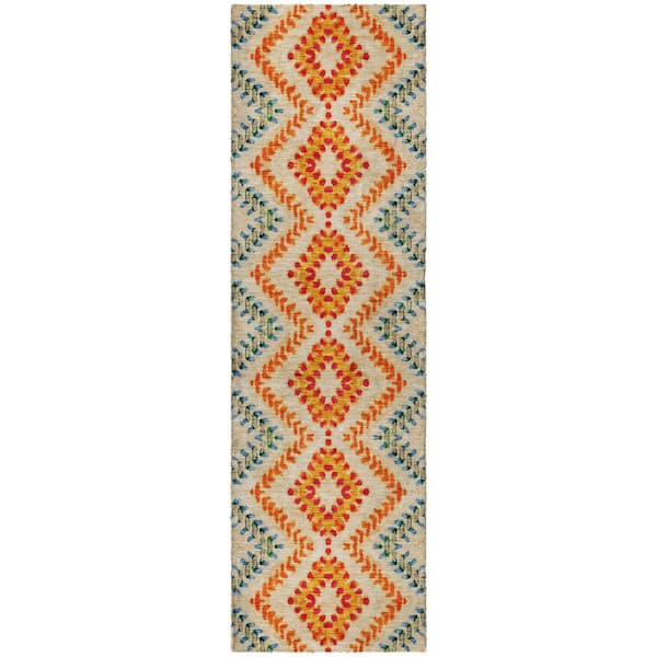 Dream Shag Premium Machine Washable Abstract ADS683 Ivory 9 ft. x 12 ft. Area Rug