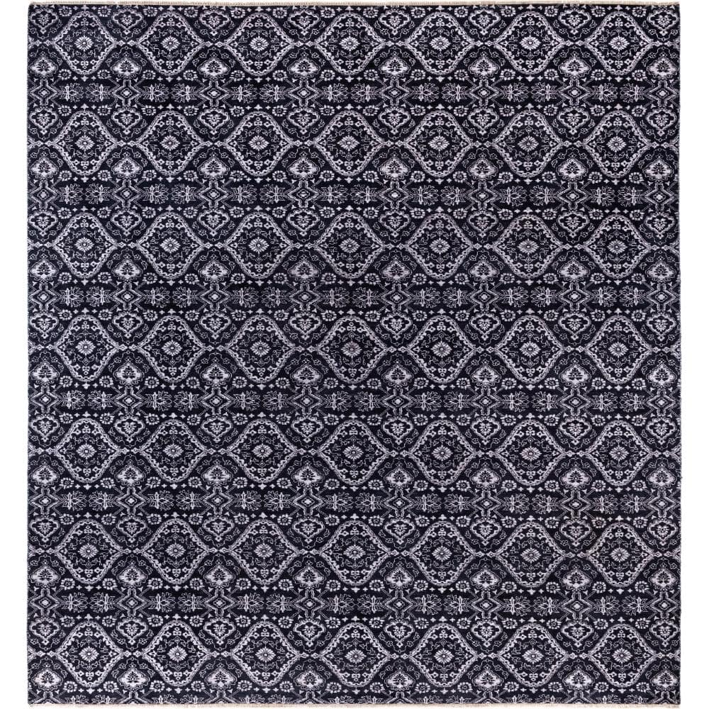 Ikat Black 9 X 12 Hand-Knotted Wool Silk Indoor Area Rug price history on PriceWatchPro