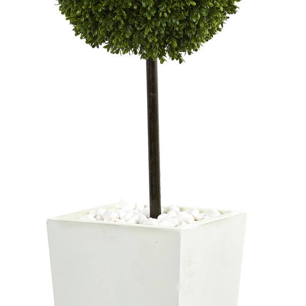 Artificial Topiary Tree & Ball Flowers Buxus Boxwood Plants in Pot Garden CF 