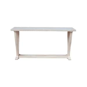 LaCasa 64 in. W X 18 in. D X 32 in. H Unfinished Rectangle Solid Wood Sofa Table