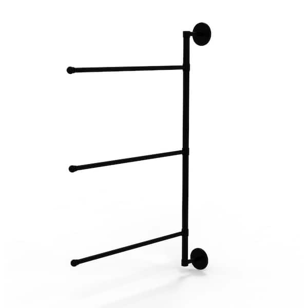 Allied Brass Prestige Skyline Collection 3 Swing Arm Vertical 20 in. Towel Bar in Matte Black