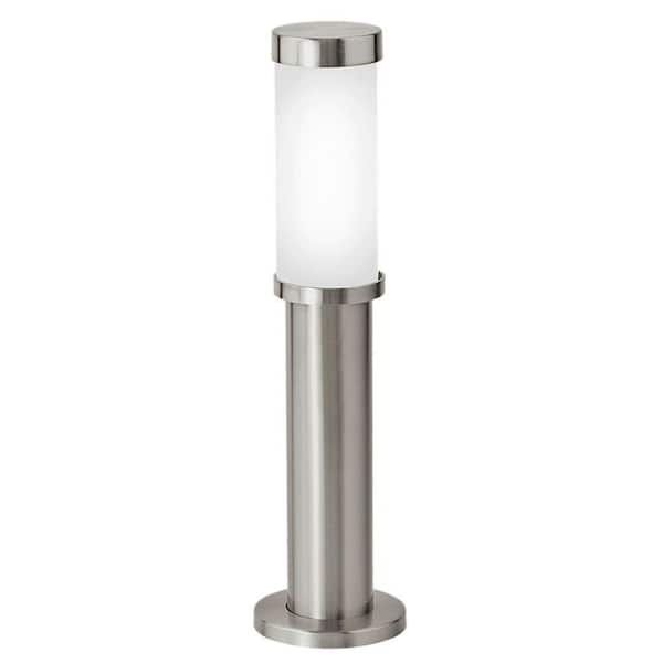 Eglo Konya 3.5 in. W x 13.78 in. H Stainless Steel Outdoor Path Light with Opal Frosted Glass