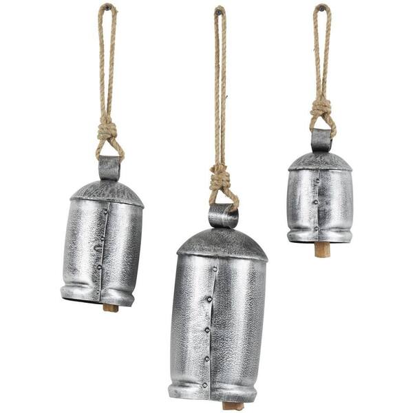 Litton Lane Gray Metal Tibetan Inspired Cylindrical Decorative Cow