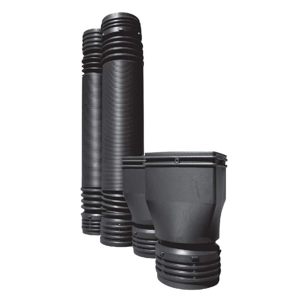 Mole-Pipe Flexible 4 in. x 6 ft. HDPE Solid Drain Pipe with Universal Downs