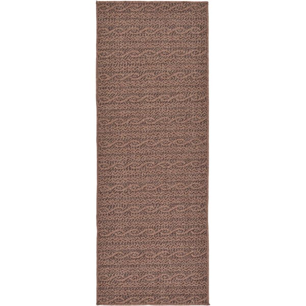 Unique Loom Outdoor Links Brown 2' 2 x 6' 0 Runner Rug