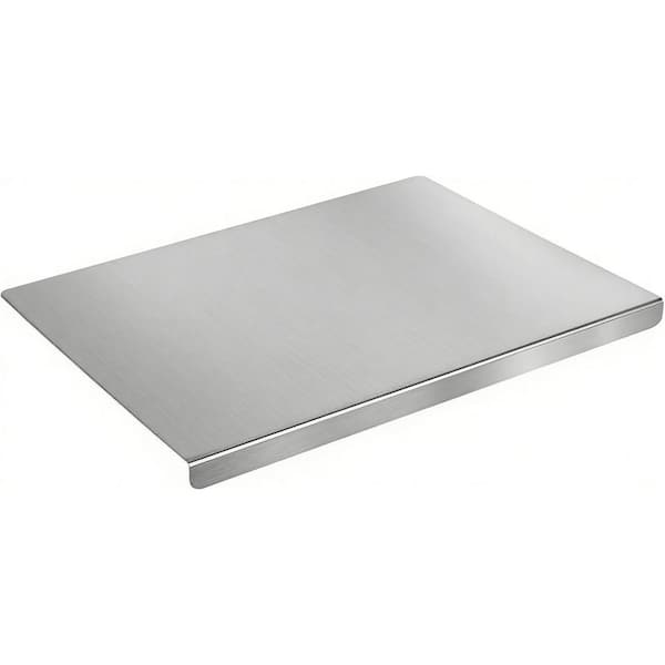 19.7 in. Stainless Steel Cutting Board for Kitchen, Large L-Shaped Bread Board, Non-Stick, Dishwasher Safe