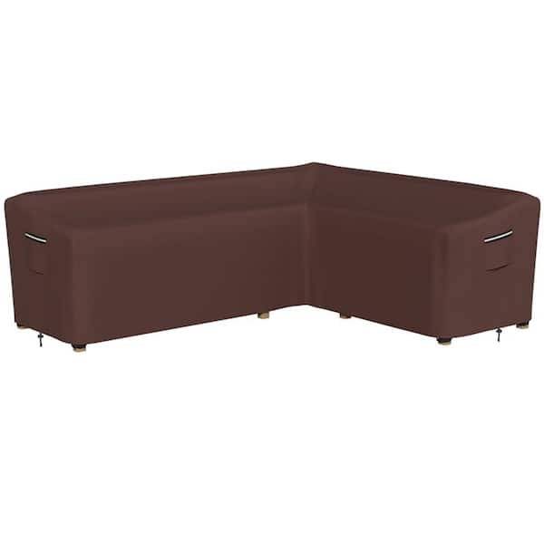 OVCRNIBI Thickened 600D Heavy-Duty Right L-shaped Patio Furniture Set Outdoor Waterproof Combined Sofa Cover