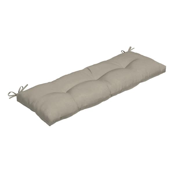 ARDEN Earth Fiber Outdoor Tufted Rectangular Bench Cushion, Sandbar Taupe Texture