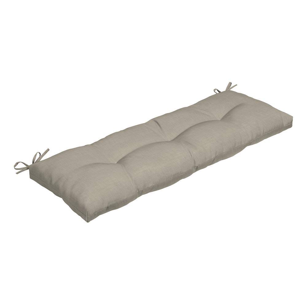 Earth Fiber Outdoor Tufted Rectangular Bench Cushion, Sandbar Taupe Texture