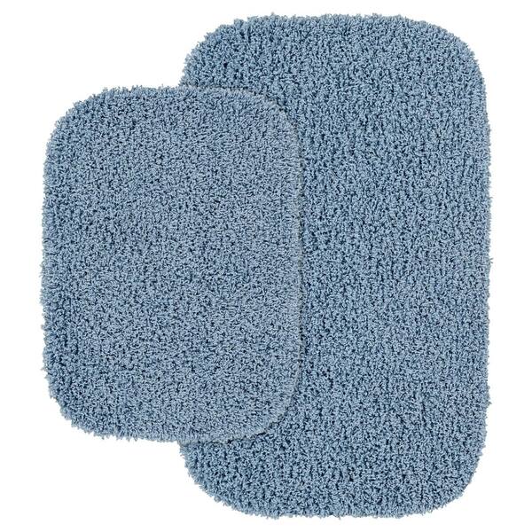 Garland Rug Jazz Basin Blue 21 in. x 34 in. Washable Bathroom 2-Piece Rug Set