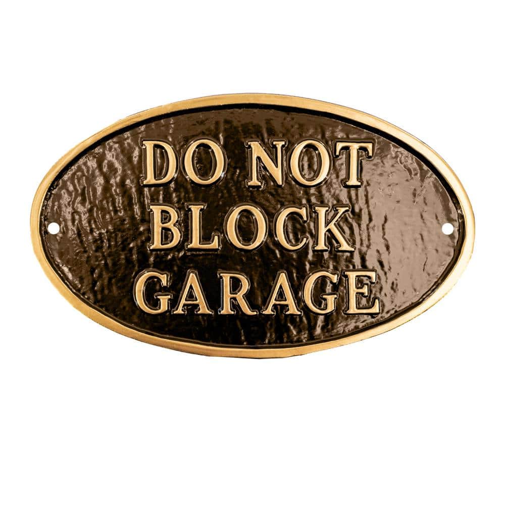 10 in. x 18 in. Large Oval Do Not Block Garage Statement Plaque Sign - Oil Rubbed/Gold price history on PriceWatchPro
