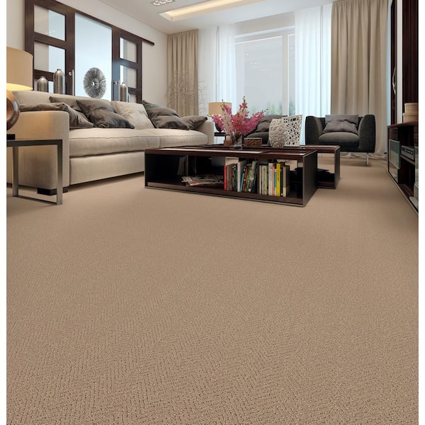 Calliope - Color Harvest Straw - 33 oz SD Polyester Pattern Brown Installed Carpet