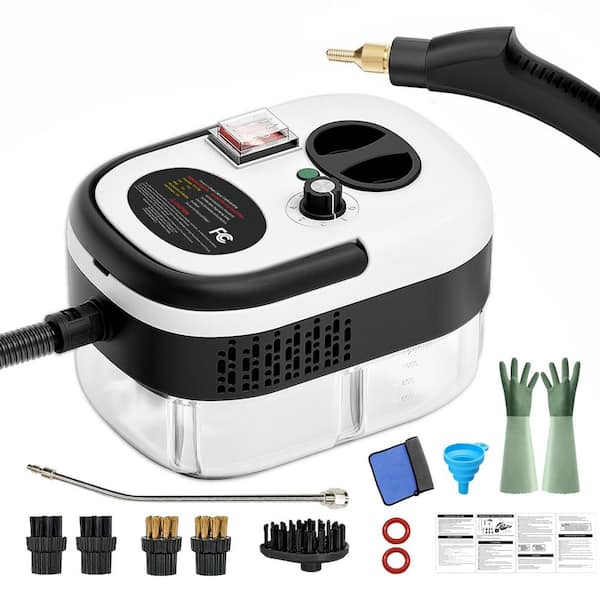 2500W Handheld Steam Cleaner for Multi-Surface with 3 Levels Steam, Brushes, Rod, 1.2L Tank, 4.9FT Cord, Hose, White