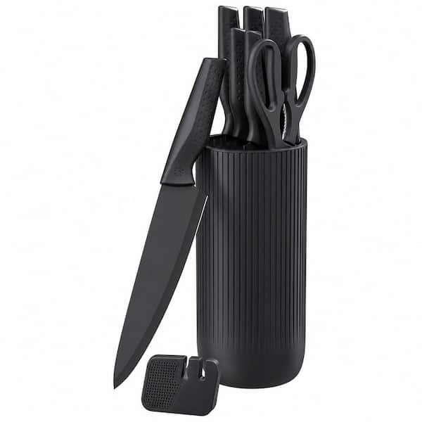 6-Piece Knives Set for Kitchen with Universal Knife Block, Dishwasher Safe, Charcoal