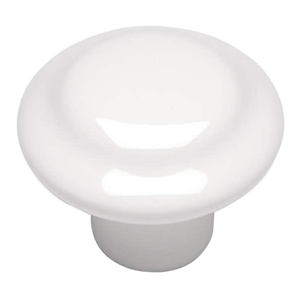 HICKORY HARDWARE Conquest 1-3/8 in. White Cabinet Knob