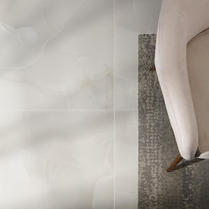 Saroshi Onyx Bianco 23.62 in. x 47.24 in. Polished Porcelain Floor and Wall Tile (15.5 sq. ft./Case)