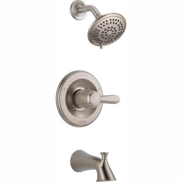 Delta Lahara 1-Handle Tub and Shower Faucet Trim Kit Only in Stainless (Valve Not Included)