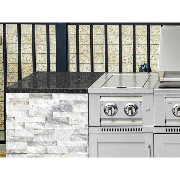 NewAge Products Signature Series 149.16 in. x 25.5 in. x 38.44 in. LP Outdoor Kitchen Stainless Steel 11-Piece Cabinet Set with Grill