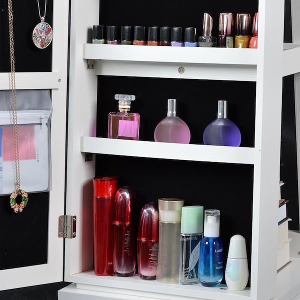 Beautiful Large Luxurious Velvet Interior Jewelry Cabinet in Black