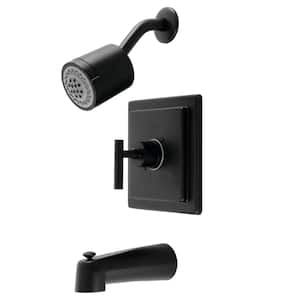 Manhattan Single Handle 2-Spray Tub and Shower Faucet 2 GPM with Corrosion Resistant in. Matte Black