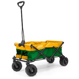7 cu.ft. Metal Folding Garden Cart in 2-Tone Green/Yellow