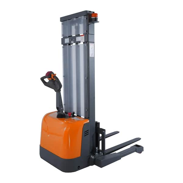 3300 lbs. 130 in. High Lifting Full Electric Straddle Stacker GEL Battery Electrical Walkie Stacker Orange