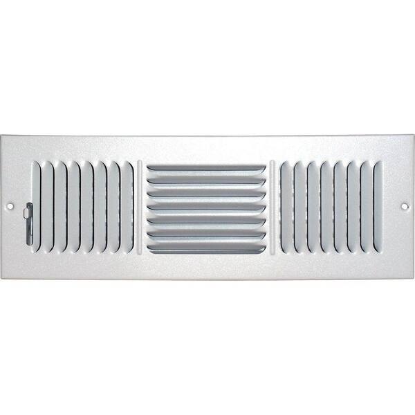 SPEEDI-GRILLE 14 in. x 4 in. Ceiling/Sidewall Vent Register, White with 3-Way Deflection