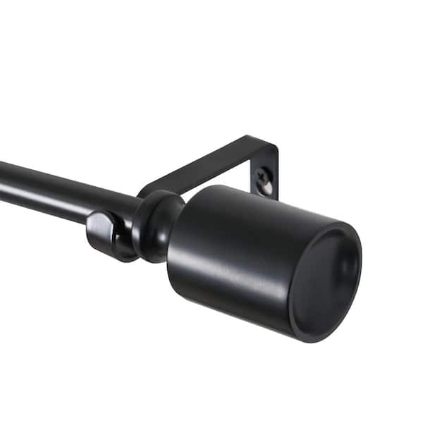 0.75 Inch Curtain Rod For Windows 28 to 48 Inch, Adjustable Drapery Rods, Black
