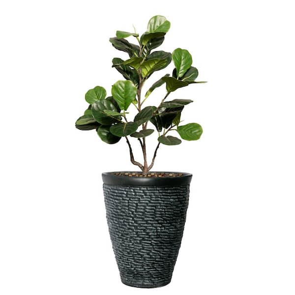 VINTAGE HOME 37 in. High Artificial Fig Tree With Fiberstone Planter